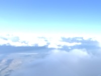 Cockpit view of clouds.