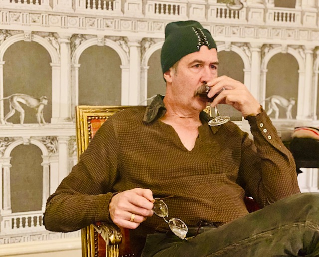 Krist with Manhattan cocktail.