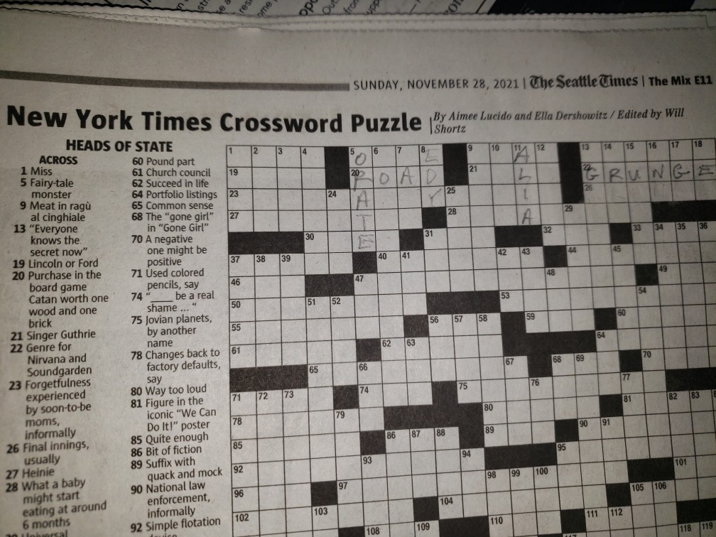 NY Times Crossword