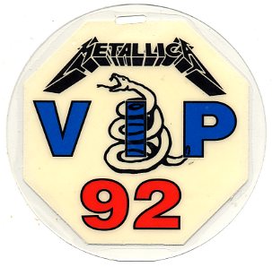 Metallica backstage pass.