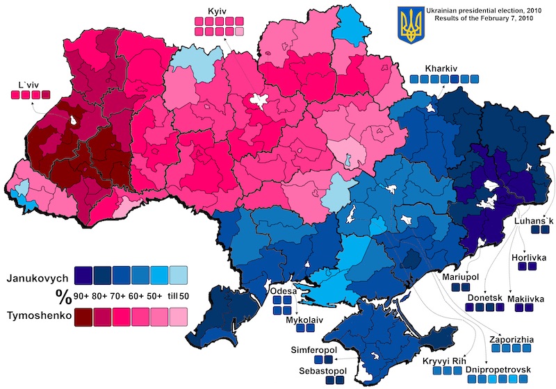 2010 Ukraine Election Map.