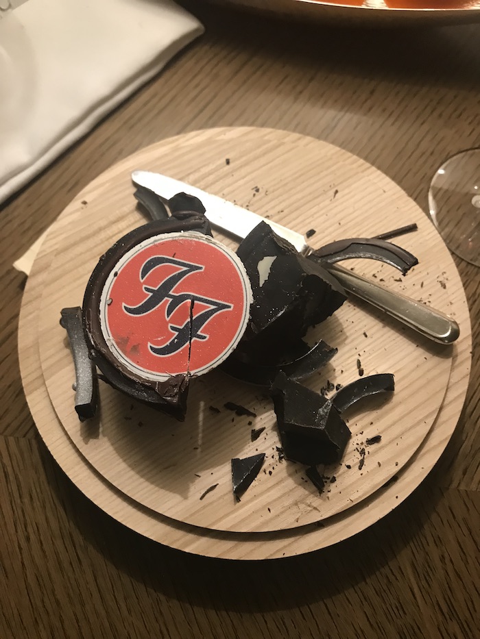 Foo Fighters eaten chocolate drum set.