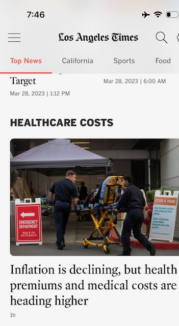 Inflation is declining but health premiums and medical costs are heading higher.