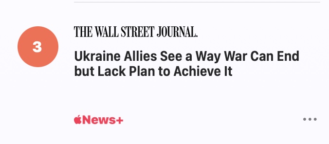 Ukraine allies see a way war can end but lack plan to acheive it.