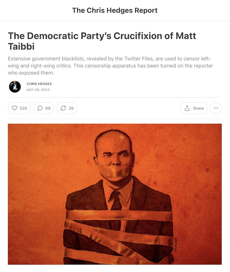 Matt Taibbi graphic gagged and bound.