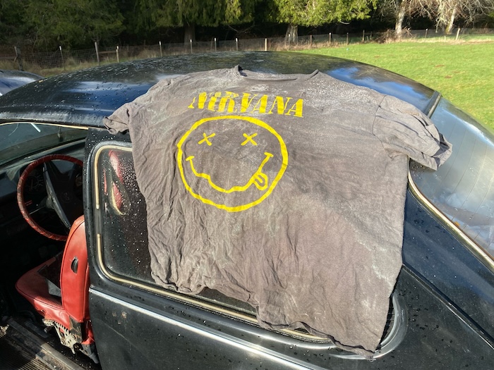 VW with Nirvana Shirt