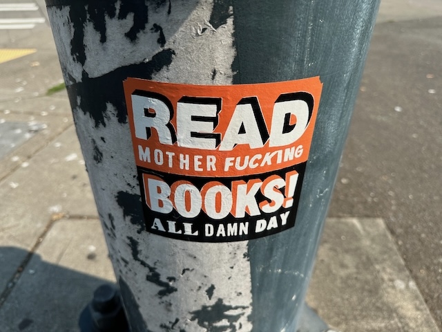 Sticker on pole