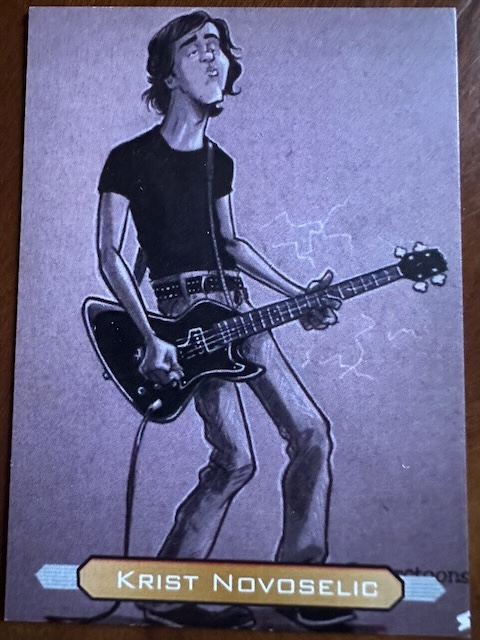 Cartoon of Krist playing bass.